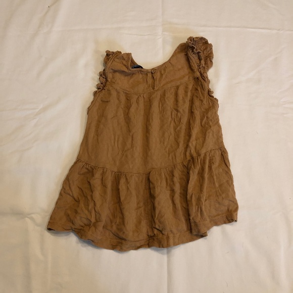 yellow flowy ruffled tank top with ruffles on the sleeves - Picture 2 of 2